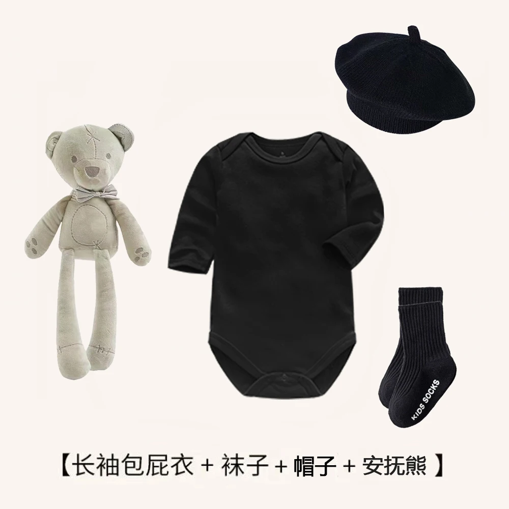

4pcs/set Newborn Baby Suit Set Top baby socks Hat 0-3 M Clothing Set Boy Girl Clothes Pure Cotton Breathable Underwear