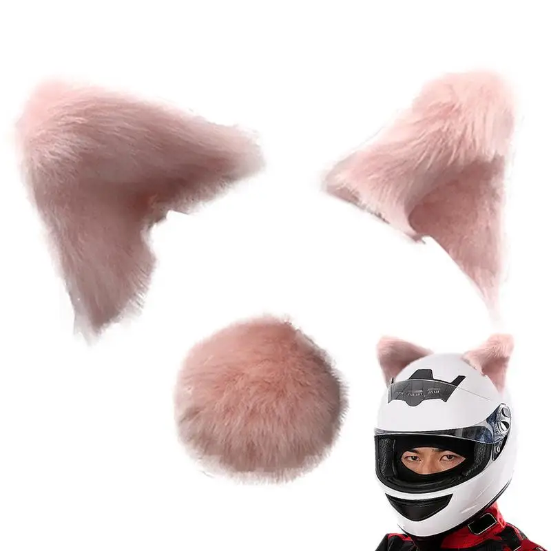 

Cat Ear Motorcycle Headgear Plush Kitty Ear Headgear Accessory For Motorcycle Riders Headgear Cat Ears Covers For Kids Adults