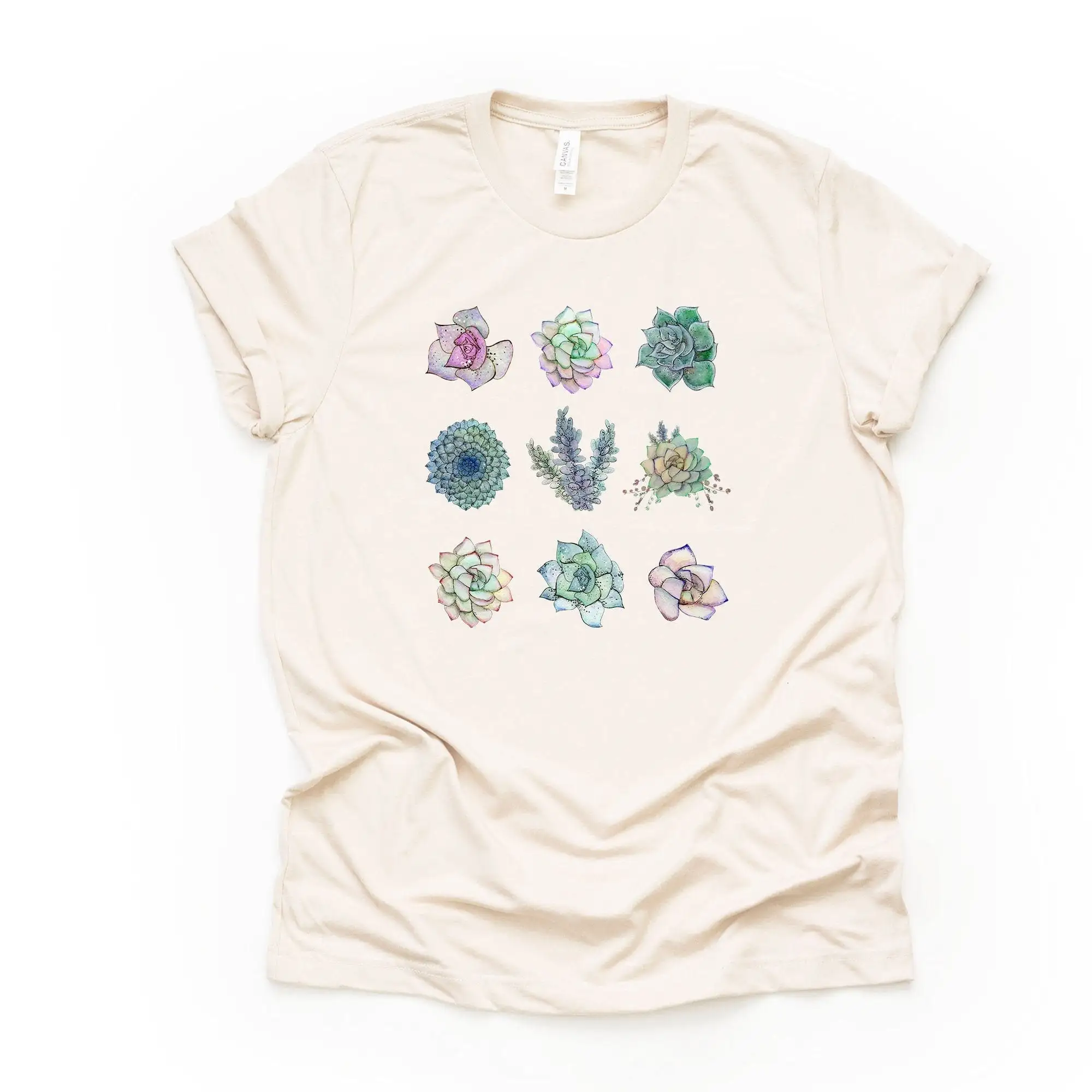 Succulents T Shirt Super Cute In A Row Design On Premium Unisex 3 Color Choices Plus Sizes Available