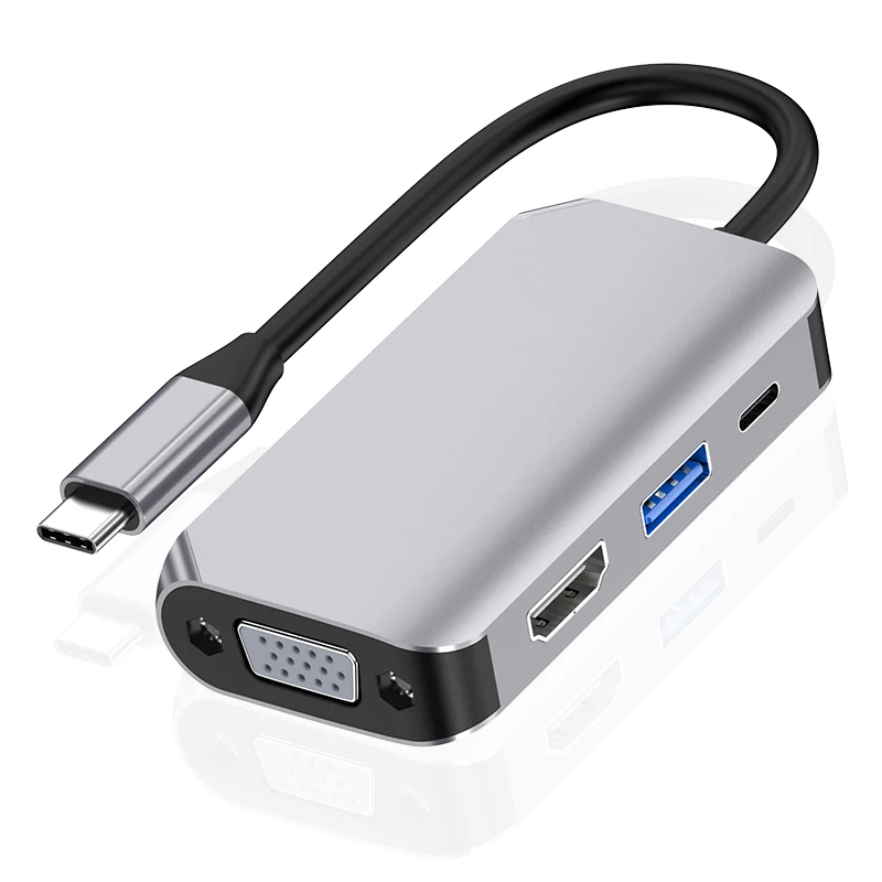 Type-C Dock Expands USB C 3.1 To HDMI VGA Hub Multifunctional Wired 4K Adapter Splitter for Macbook Air Pro Samsung