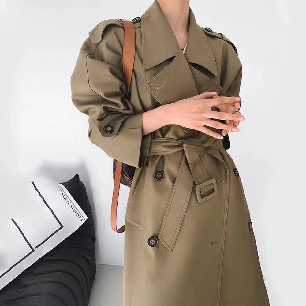 

Jaxmonoy Women's Trench Coat 2026 Spring New Arrival High-end Long Style Coats Ladies Fashion Windbreaker Outerwear Fall Female