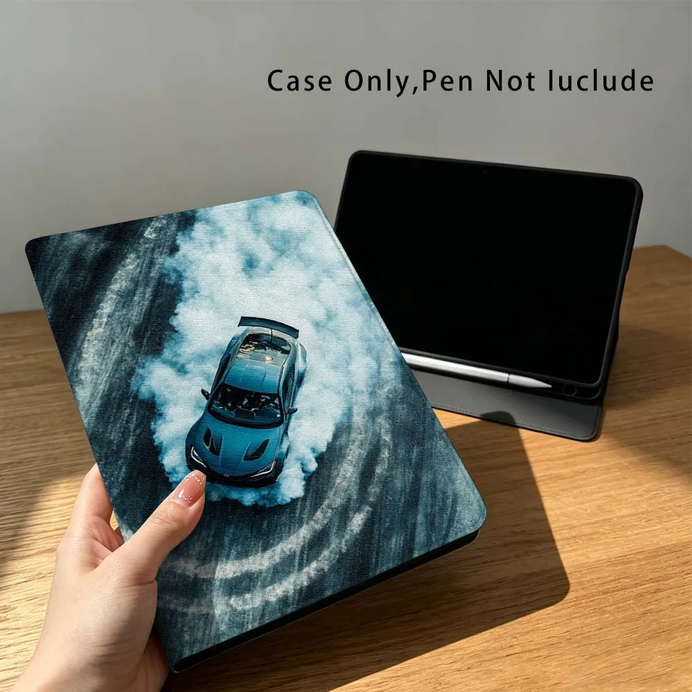 Drift Car Smoke For Xiaomi Poco Redmi Pad 8 2 4 5 6 6S 7 7S SE Pro 14 11 11.2 12.1 12.5 Inch Tablet Case Fashion