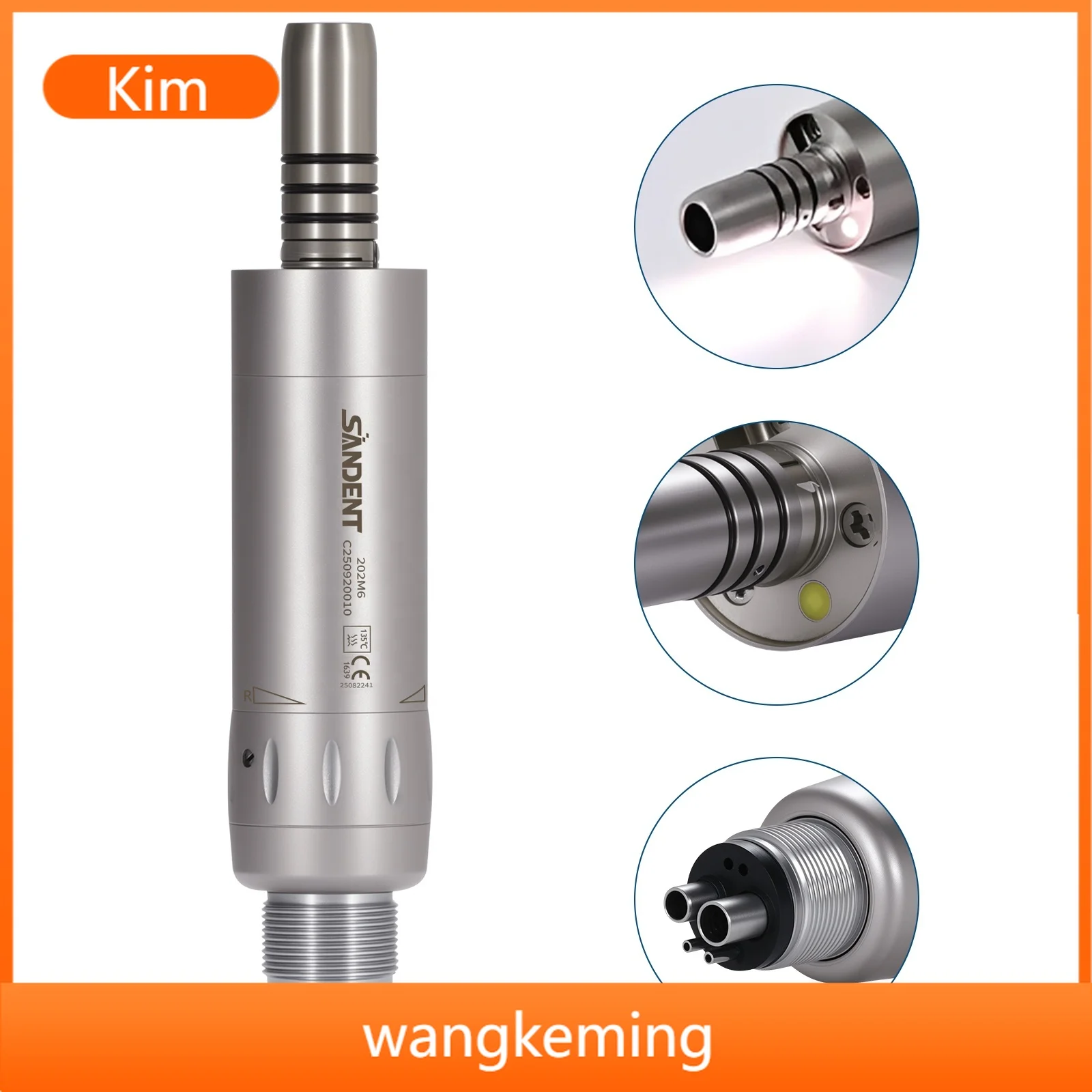 Kimso LED Fiber Optic Air Motor E-generator 4 Holes Internal Water for Low Speed Contra Angle E-Type Connect  Tool