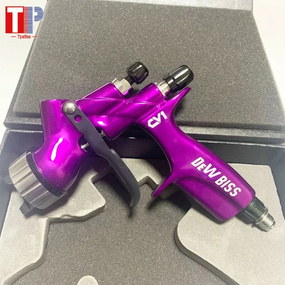 Tpaitlss CV1 Purple Car Spray Gun HVLP Car Paint Spray gun Capacity 600cc with 1.3mm Nozzle