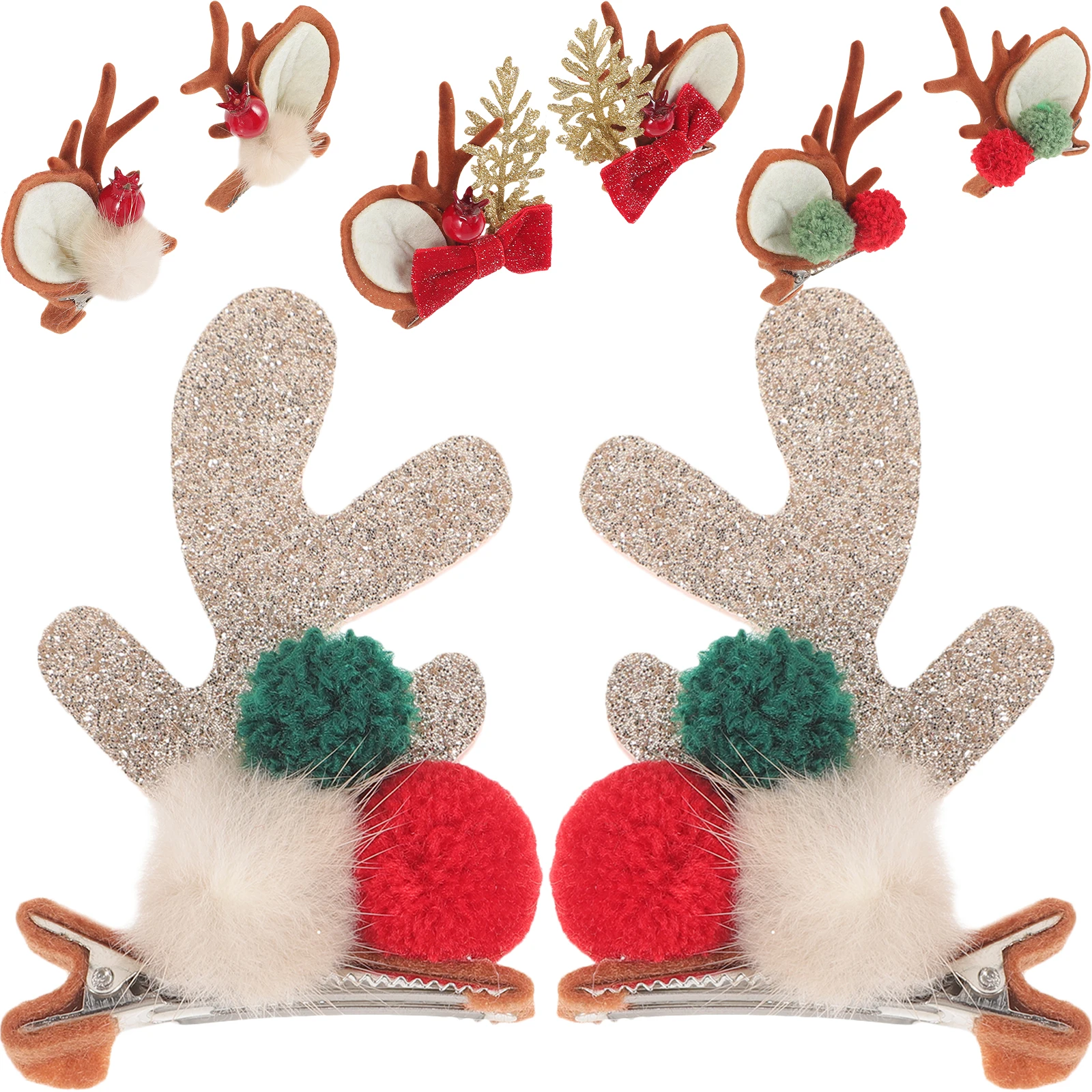 

Clip Elk Antler Jewelry Deer Antlers Holiday Hairpins Christmas Barrettes Fabric Clips for Women