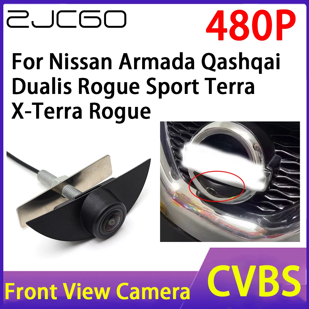 

ZJCGO Car Front View Camera 480P Waterproof Night Vision CCD for Nissan Armada Qashqai Dualis Rogue Sport Terra X-Terra Rogue