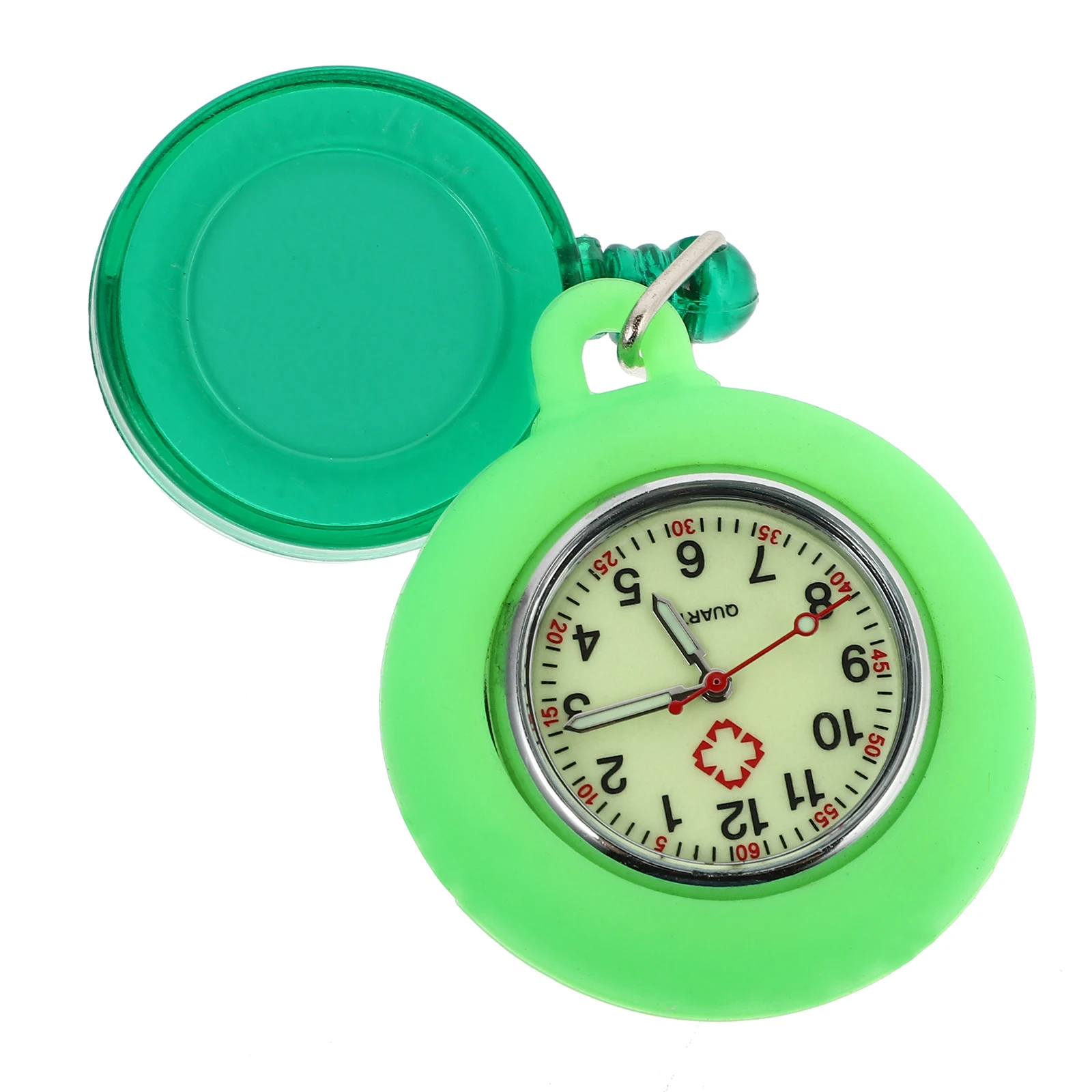 

Nurse Watch Clip Pocket Quartz Watches for Students Doctors Luminous Watch with Silicone Chain Practical Gifts
