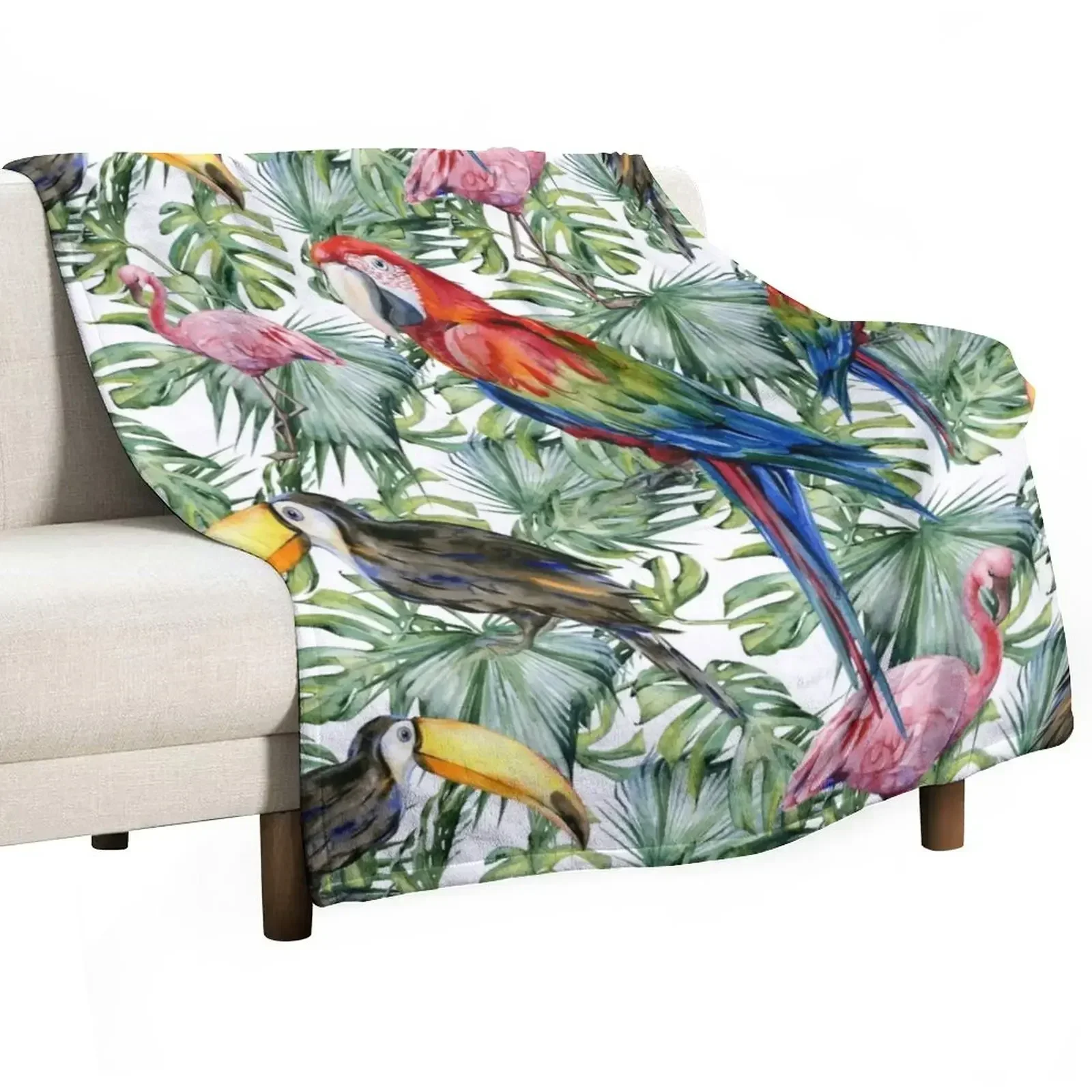 

TROPICAL JUNGLE PATTERN Throw Blanket Flannel Tourist blankets and throws Single Blankets