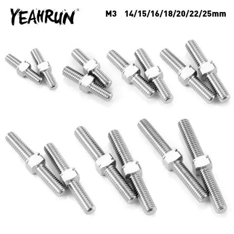 YEAHRUN Titanium Alloy Universal M3 Double-end Threaded Pull Rod/Positive and Reverse Thread Link Rod for RC Models Upgrade Part