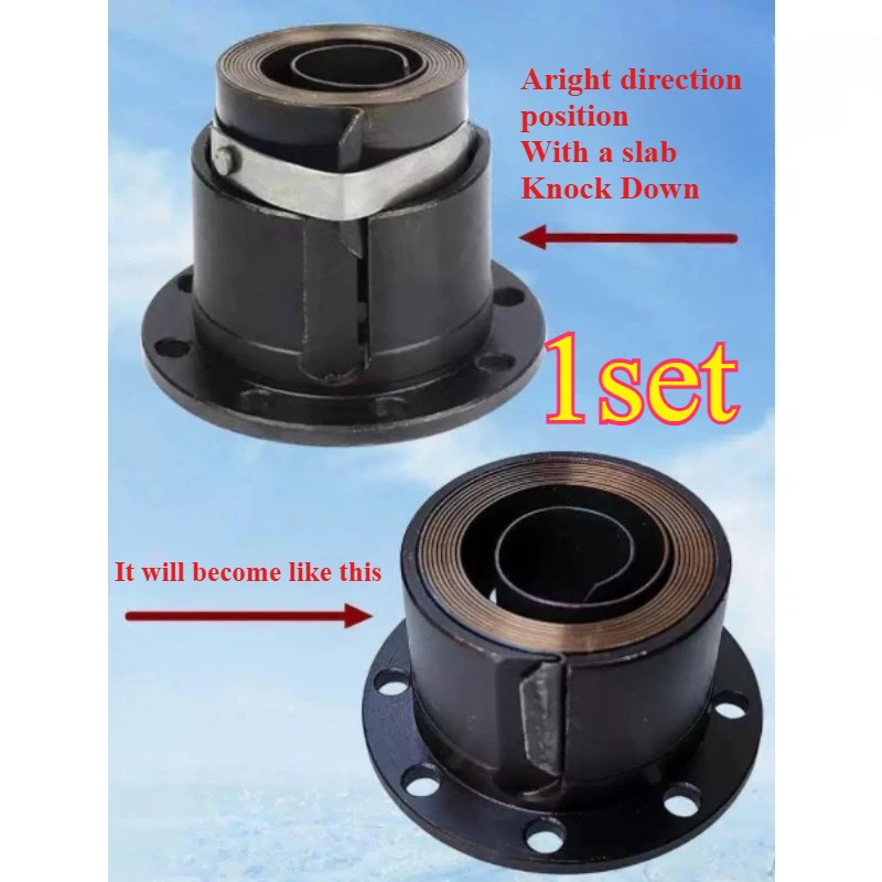 1set For Milling No. 3 to No. 4 Overlying position Spring Machine Spindle Quill Return Clock Spring +Cover Case Hub