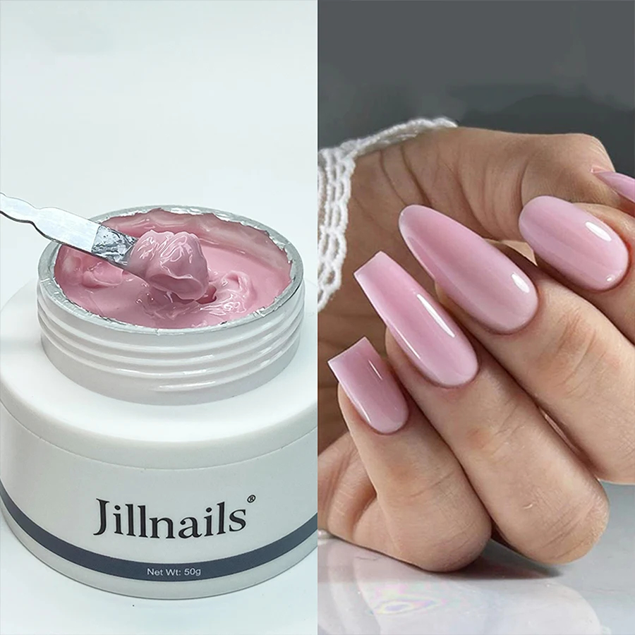Jillnails Jelly Gel Nails Builder UV-Gel 50 g für Nagelverlängerung, harte, weiche Creme, UV-LED 50 ml