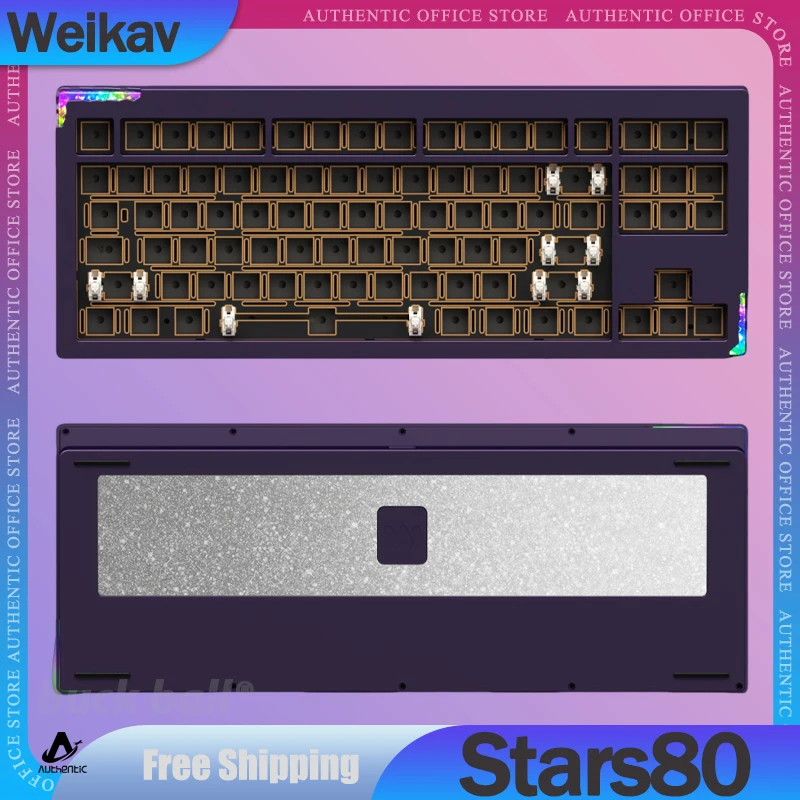 Weikav Stars80 Mechanical Keyboard Kit 3Mode 2.4G Bluetooth Wireless Keyboard Kit Aluminium Alloy Customized Keyboard Kit Gifts