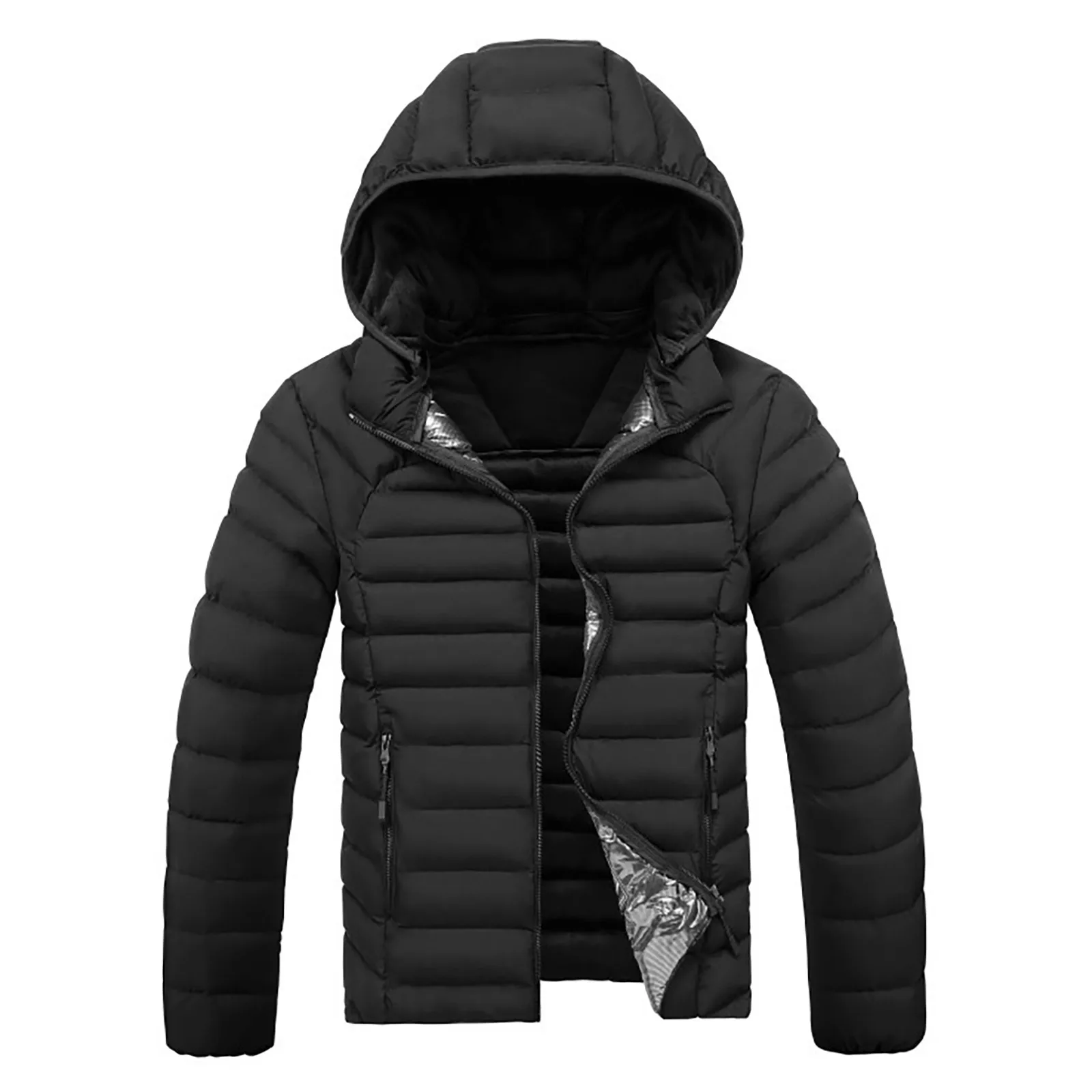 Men's Fall/winter Casual Zipper Pocket Cotton Warm Soft Hooded Jacket Coat Top Men Heavy Winter Coats Male Hooded Coats