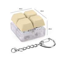 4 Buttons Keyboard Fidget Keychain with LED Light Keyboard Clicker Glowing Mechanical Keyboard Fidget Keyring Stress Relief Toys