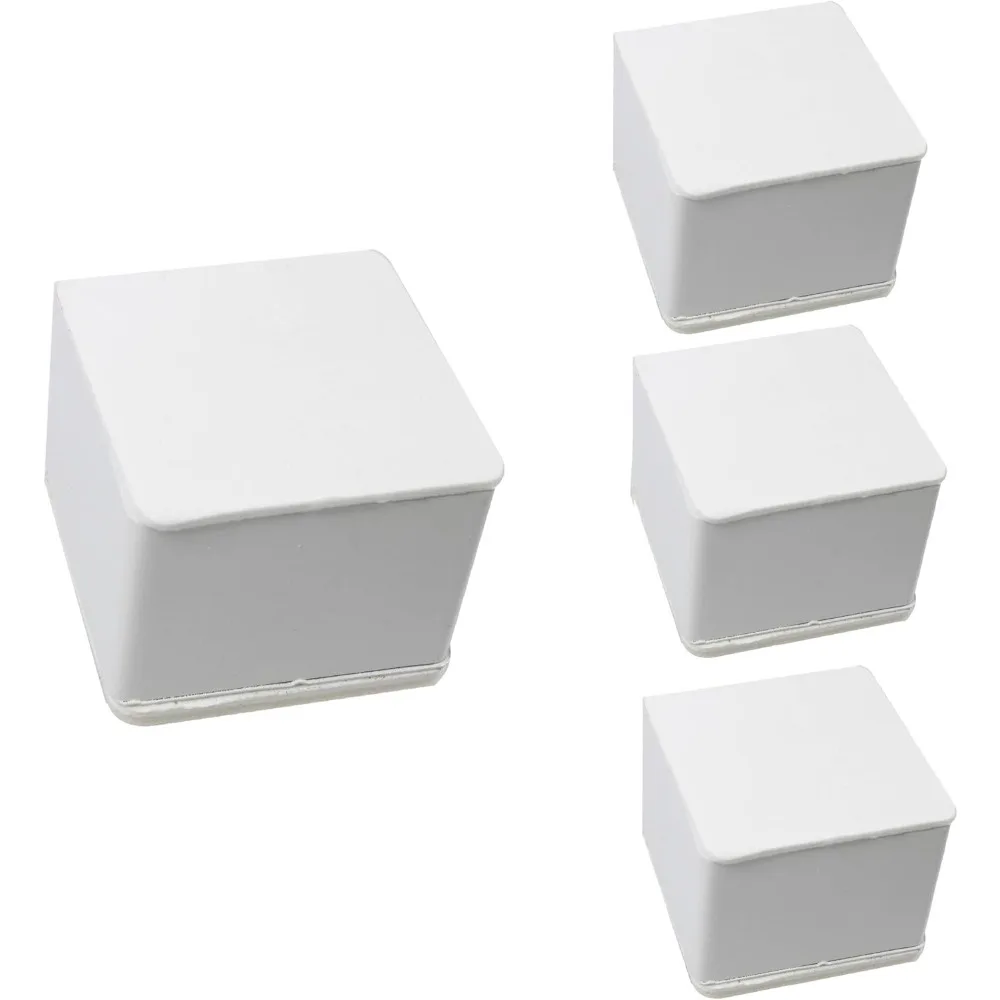 

4PCS 2Inch Self-Adhesive Square Furniture Riser, White Carbon Steel Bed Table Sofa Lift Riser, Heavy Duty Couch Cabinet Riser, A