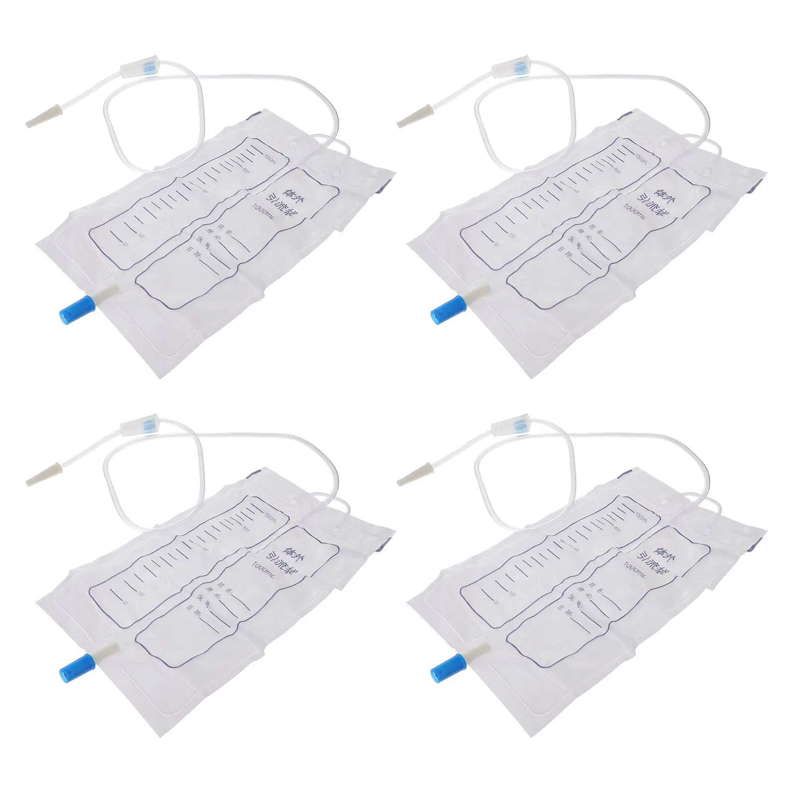 

4pcs Anti-reflux Urine Collection Bag Disposable PVC Drainage Bag for Elderly Incontinence Patients Health Care