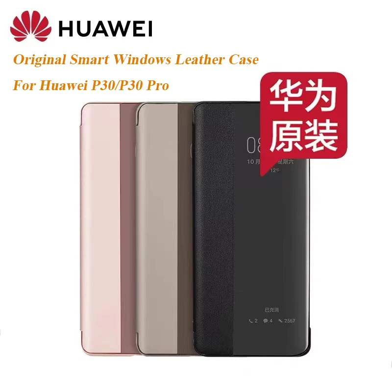 100% Original Smart View Flip Cover Leather Phone Case For Huawei P30 Pro P 30 P30Pro Auto Sleep Wake Up Full Protective Shell