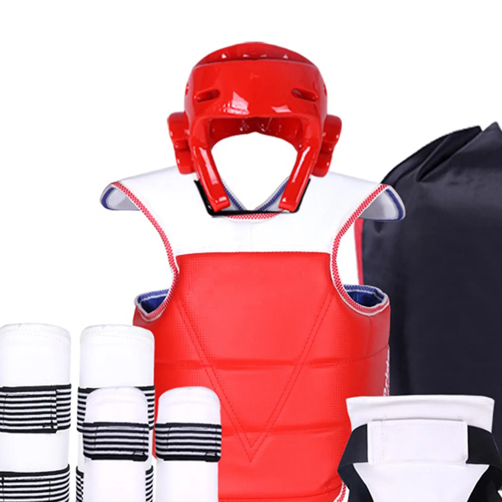 Taekwondo Protective Gear Boxing Head Gear Set Includes Shin Guards Chest Guard For Comprehensive Coverage Designed