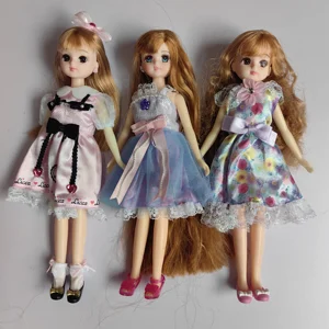 Jenny Licca Boneka Fashion Gadis Kecil Lucu Kepala Rambut Panjang Warna-warni Boneka DIY Gaun Putri Figur Mainan Hadiah Anak Perempuan 8 kepala boneka fashion penjualan terbaik - №