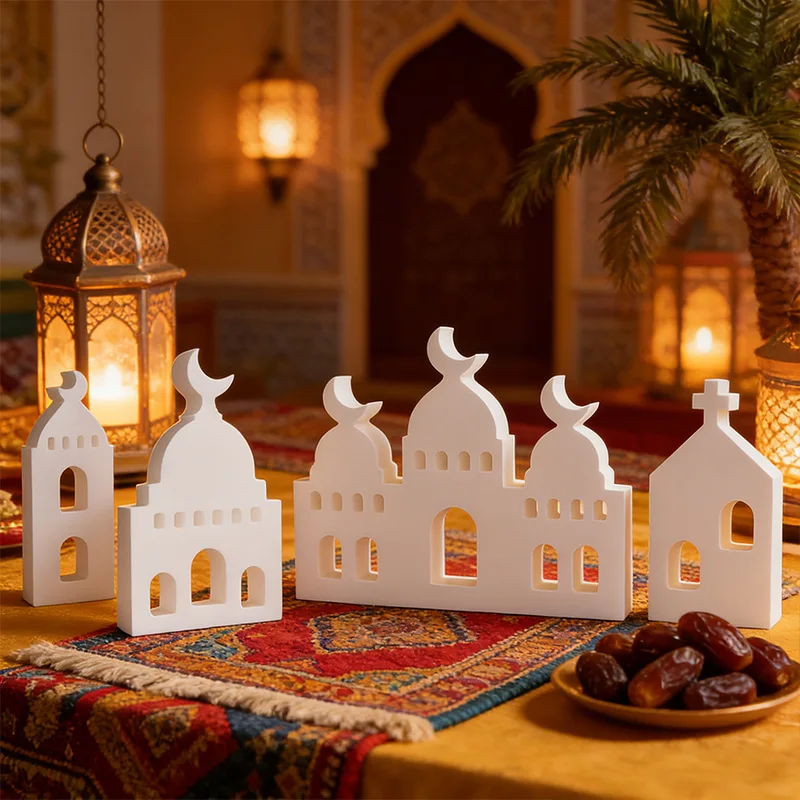 Ramadan Moschee Form Silikon Form Hohl Haus Gips Form Eid Mubarak Urlaub Geschenk Kerze Gips Form Wohnkultur Liefert