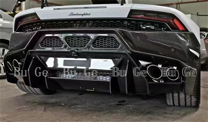 

Used for Lamborghini Huracan LP580 LP610 Upgraded All Carbon Fiber V-style Rear Bumper Body Kit