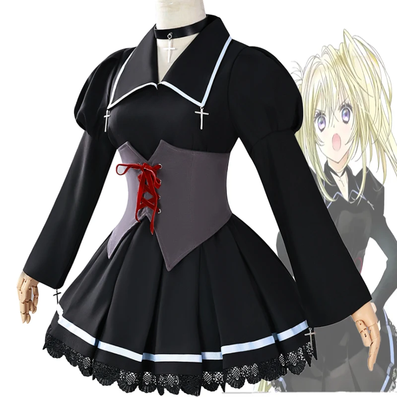 

Anime Shugo Chara Cosplay Costume Tsukiyomi Utau Costume Girls JK Noir Robe Lolita Outfits Halloween Party For Women