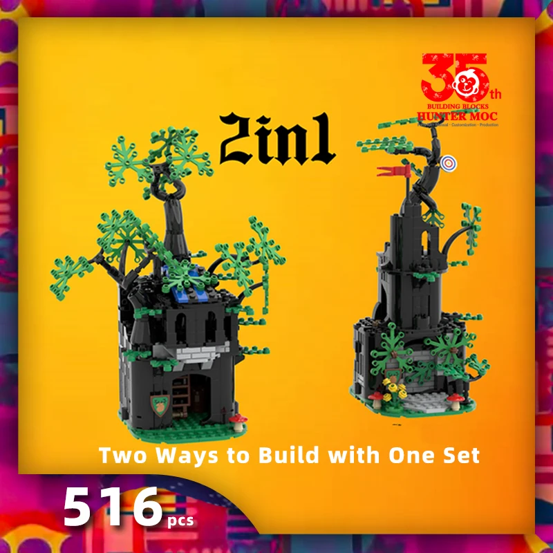 htmoc MOC Mini Treehouses Forest House Building Block set Tree House Model Education Brick Toys for Children Birthday Gift