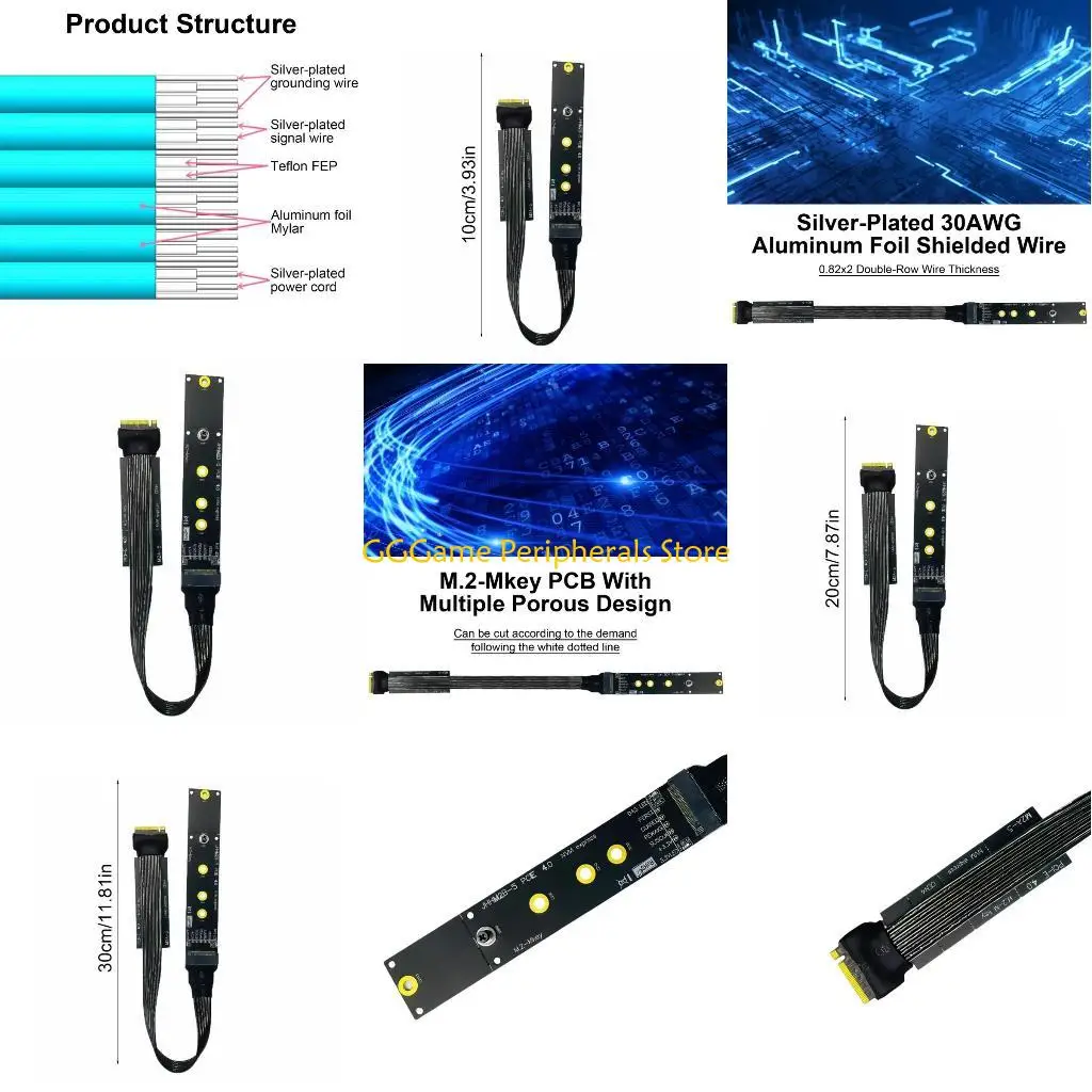 

U55B PCIE 4X M.2 NVMe SSD Extension Cable Solid Disks Extension Adapter Cable