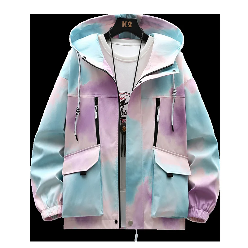 2024 Autumn youngth Thick Outdoor Jackets Men's high-quality  Jacket men Fashion print coat mens Casual hoodie windbreaker