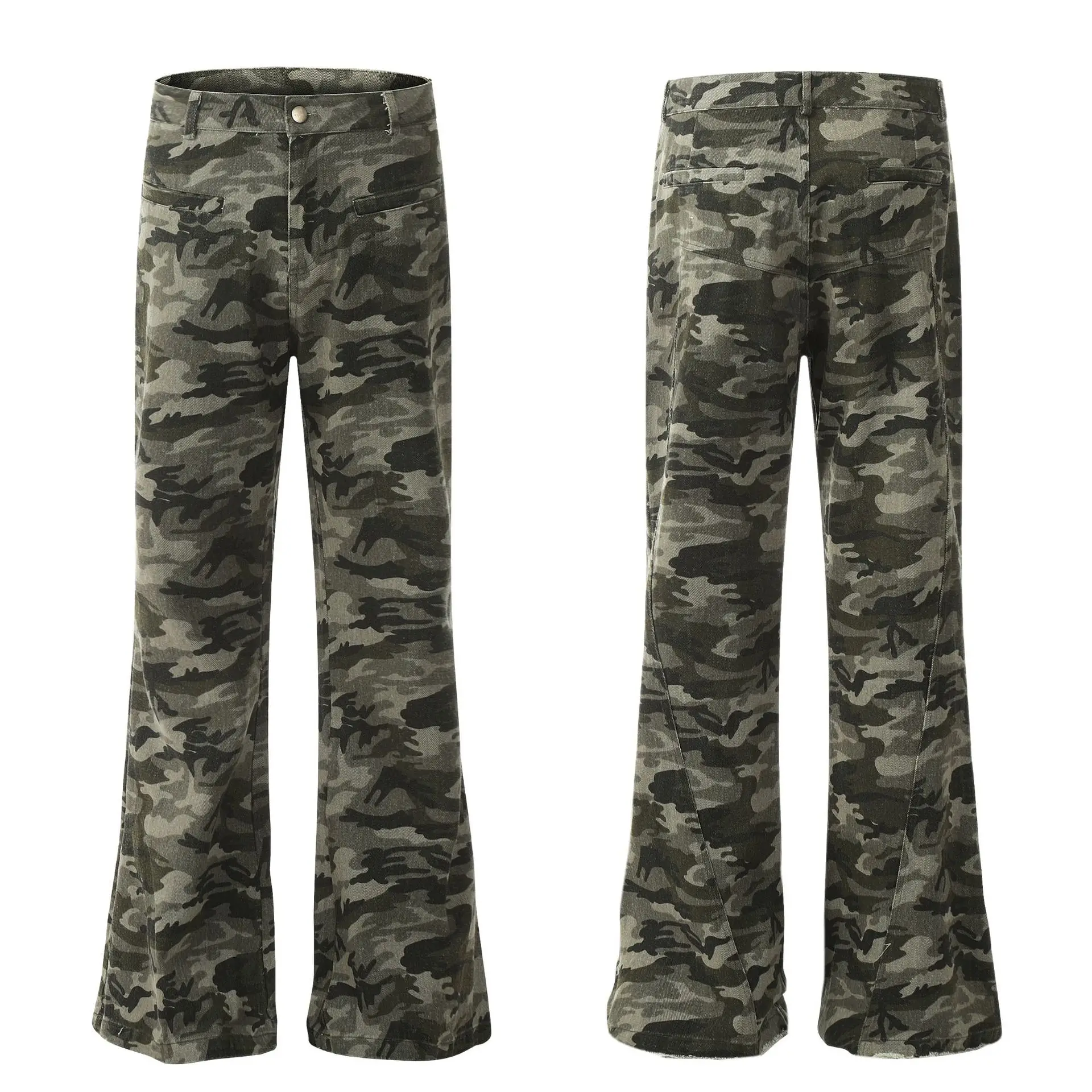 OR FL Autumn Retro Camouflage Wei La 100 Cotton Women Cargo Trousers Trendy Brand Self-cultivation American Style Women's Slacks