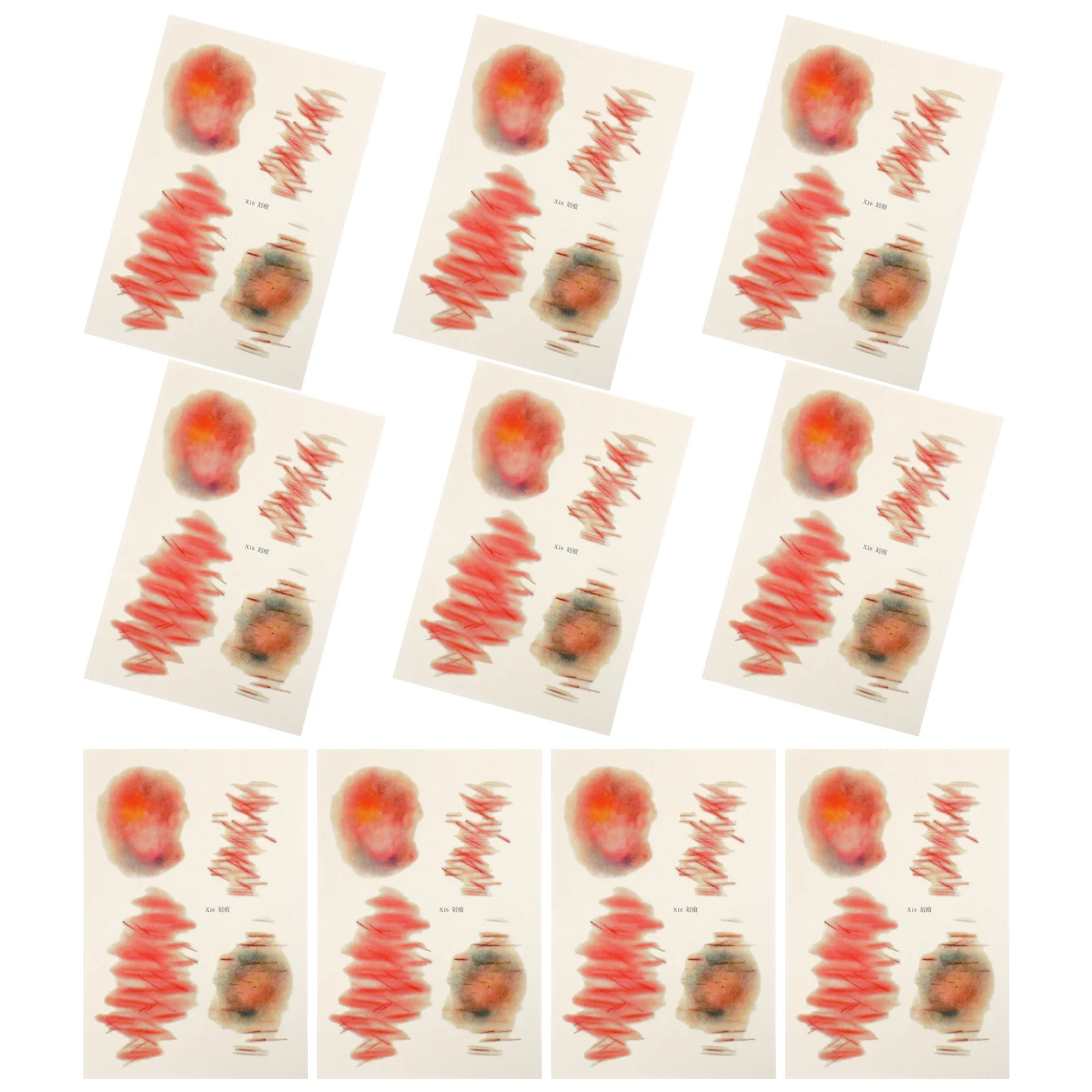 Realistic Scar Stickers Fake Wound Prank Props For April Fool'S Day Halloween Party Supplies Skin-Friendly Pvc Bruise