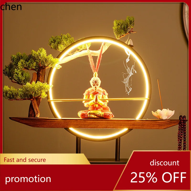 

Cz monkey king ornament chinese style office club living room entrance zen decoration sun wukong fighting to defeat the buddha