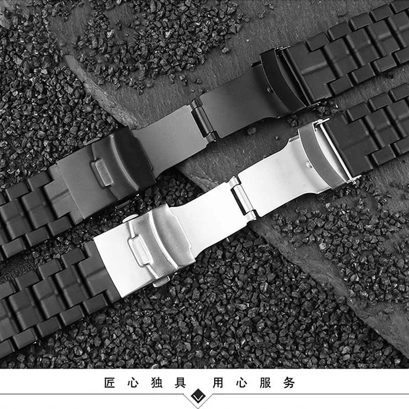 حزام ساعة من الفولاذ البلاستيكي الأسود 23 ملم لسلسلة كاسيو PROTREK PRW-60/YT PRW-30/50/70 PRW-6900Y حزام رياضي مقاوم للماء للرجال