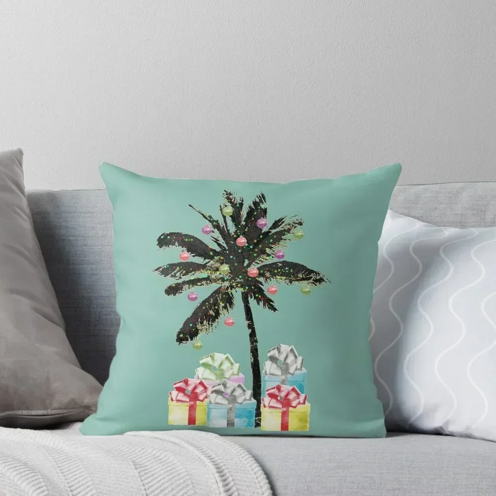 

Christmas Palm Tree for Coastal Beach Christmas Throw Pillow Pillowcases Bed Cushions ornamental pillows pillow