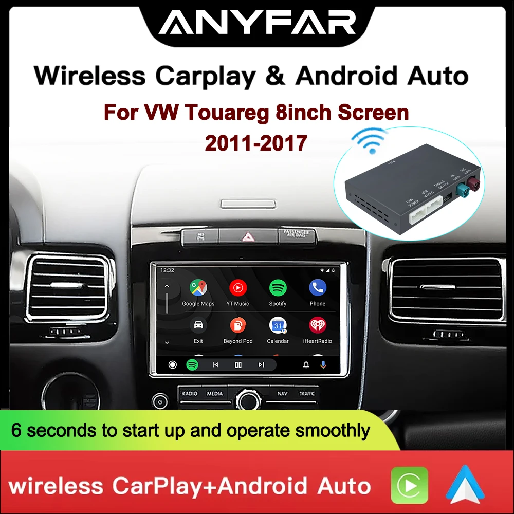 Drahtloses CarPlay und Android Auto für VW Volkswagen Touareg mit 8-Zoll-Bildschirm 2011–2017 Mirror Link, AirPlay-Unterstützungskamera