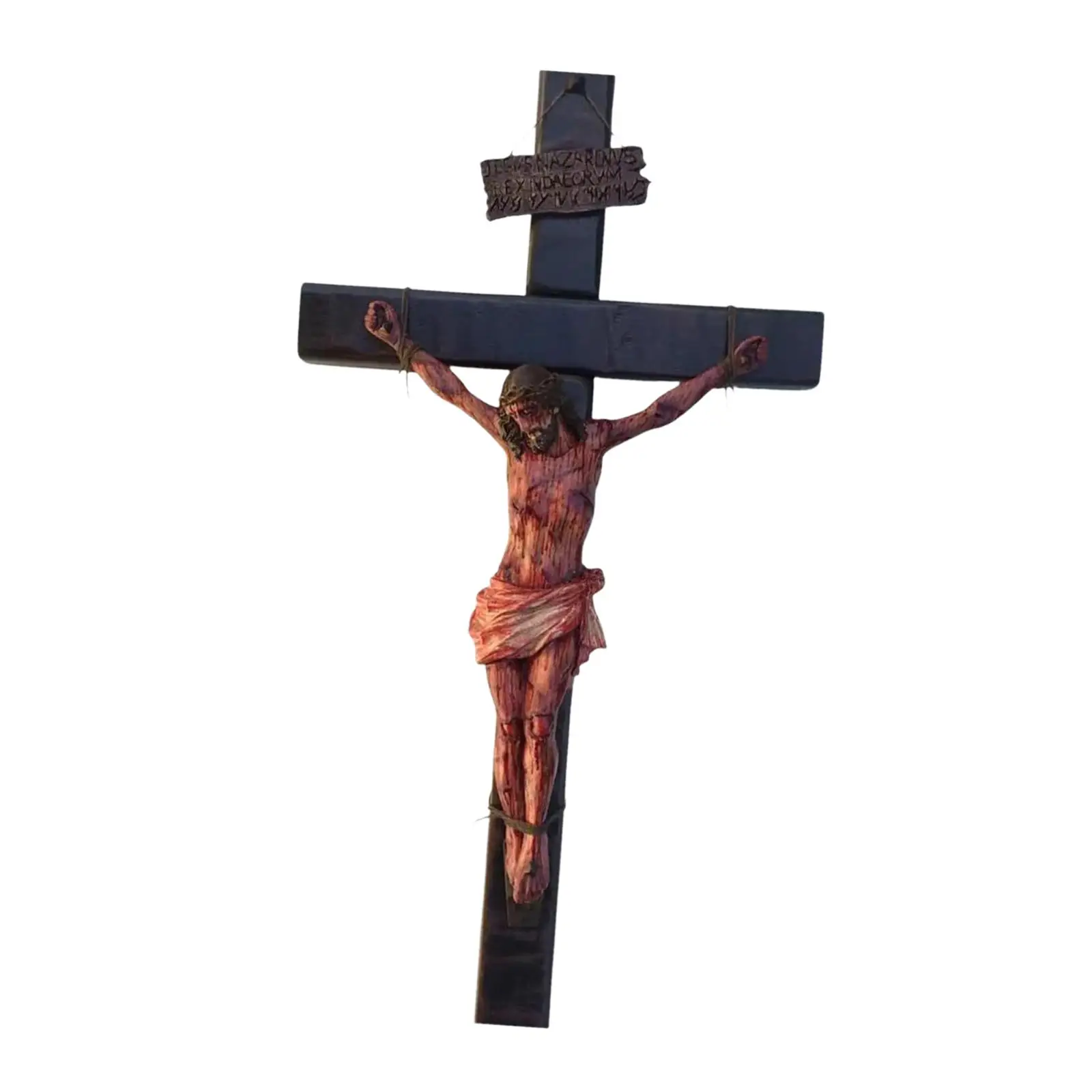 Jesus Crucifix Crosses Figurine Religious Gift Catholic Crucifix Wall Cross for Cabinet Living Room Yard Outdoor Bedroom