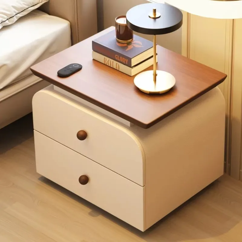 

Brown Walnut Wood Bedside Table Bedroom Drawer Living Room Bedside Table Bookshelf Vanity Desk Mesitas De Noche Furniture