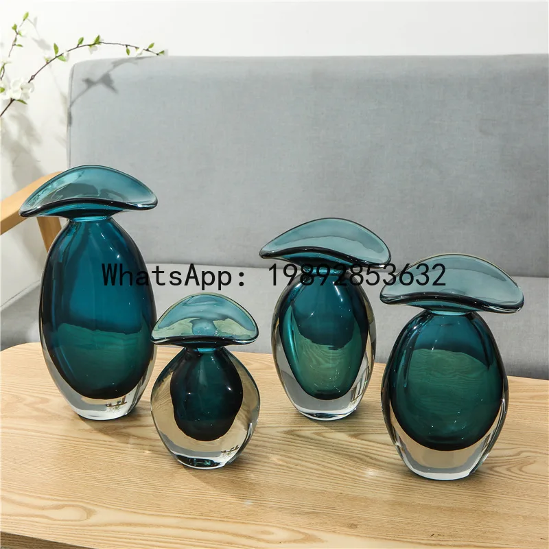 

Blue Glass Vase Transparent Double Layer Flower Vase Hydroponics Terrarium Flowerpot Vases Pots Glass Vases Home Decoration