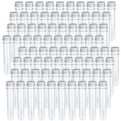 20Pcs Plastic Clear Test Tubes With Screw Caps Candy Cosmetic Travel Lotion Containers 40ml Storage Tubes