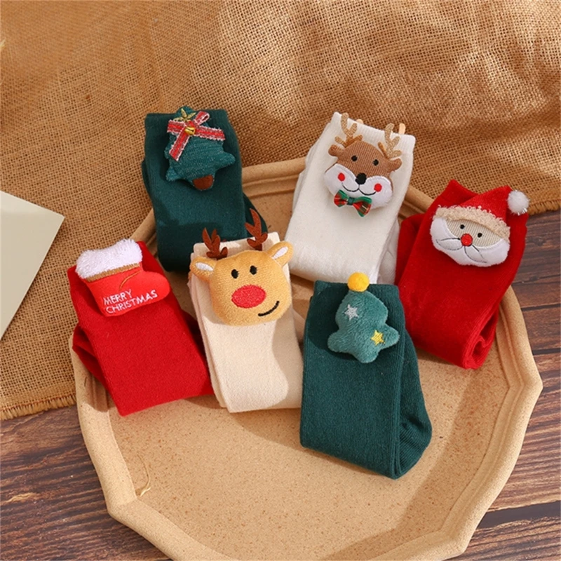 Soft Cotton Baby Socks Baby Girl Boy Christmas Cartoon Animal Long Sock Newborn Leg Warmers Socks Baby Christmas Socks Accessory