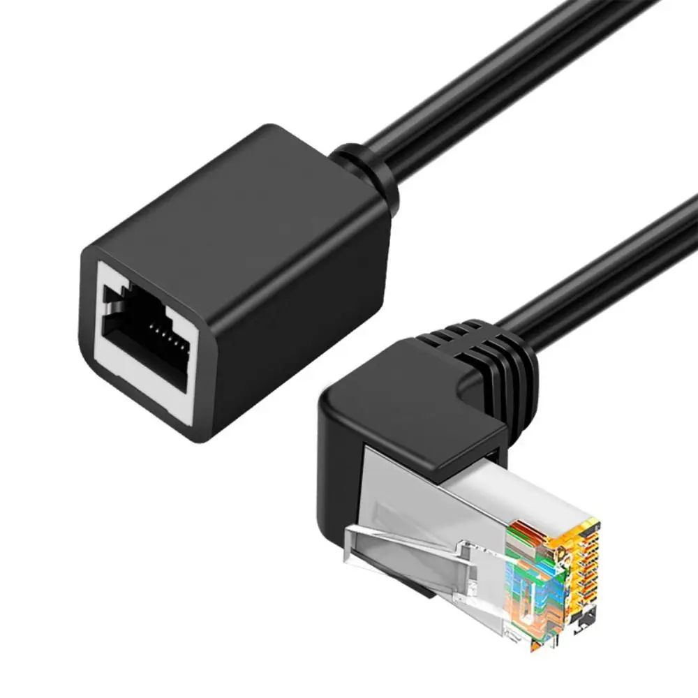 مهائي كابلات أعلى/أسفل/يسار/يمين بزاوية ذكر إلى أنثى CAT6 شبكة سلك شبكة تمديد كابل Cat6 إيثرنت الحبل كابل RJ45