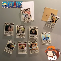 9PCS ONE PIECE Magnetic Fridge Stickers Anime Bounty Wanted Posters Acrylic Kitchen Living Room Decor Message Board Decoration