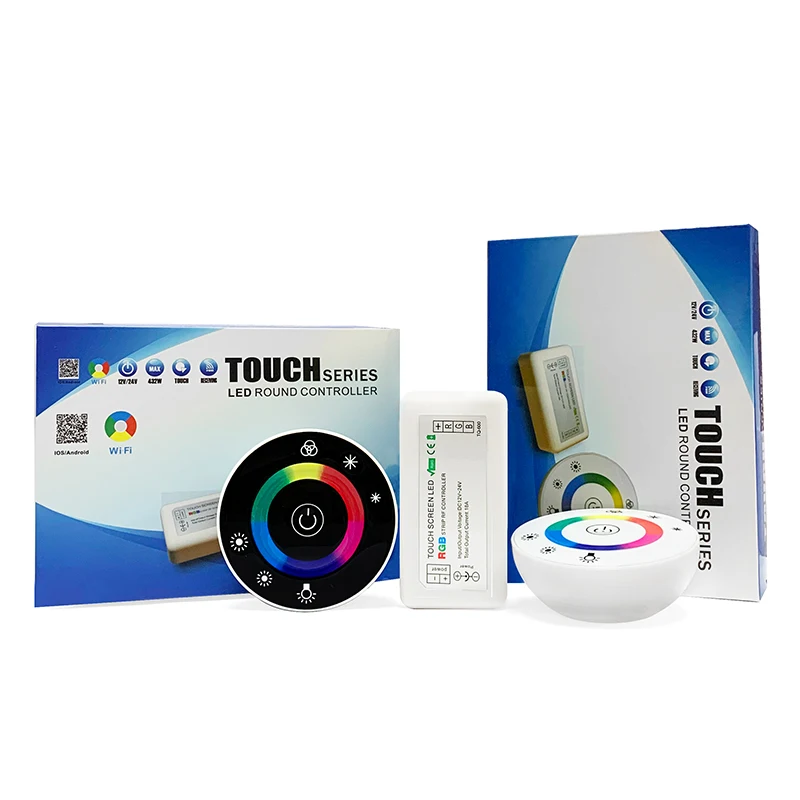 LED controller, full touch wireless remote control, round ball, RGB light strip, lamp, colorful dimming, color box packaging