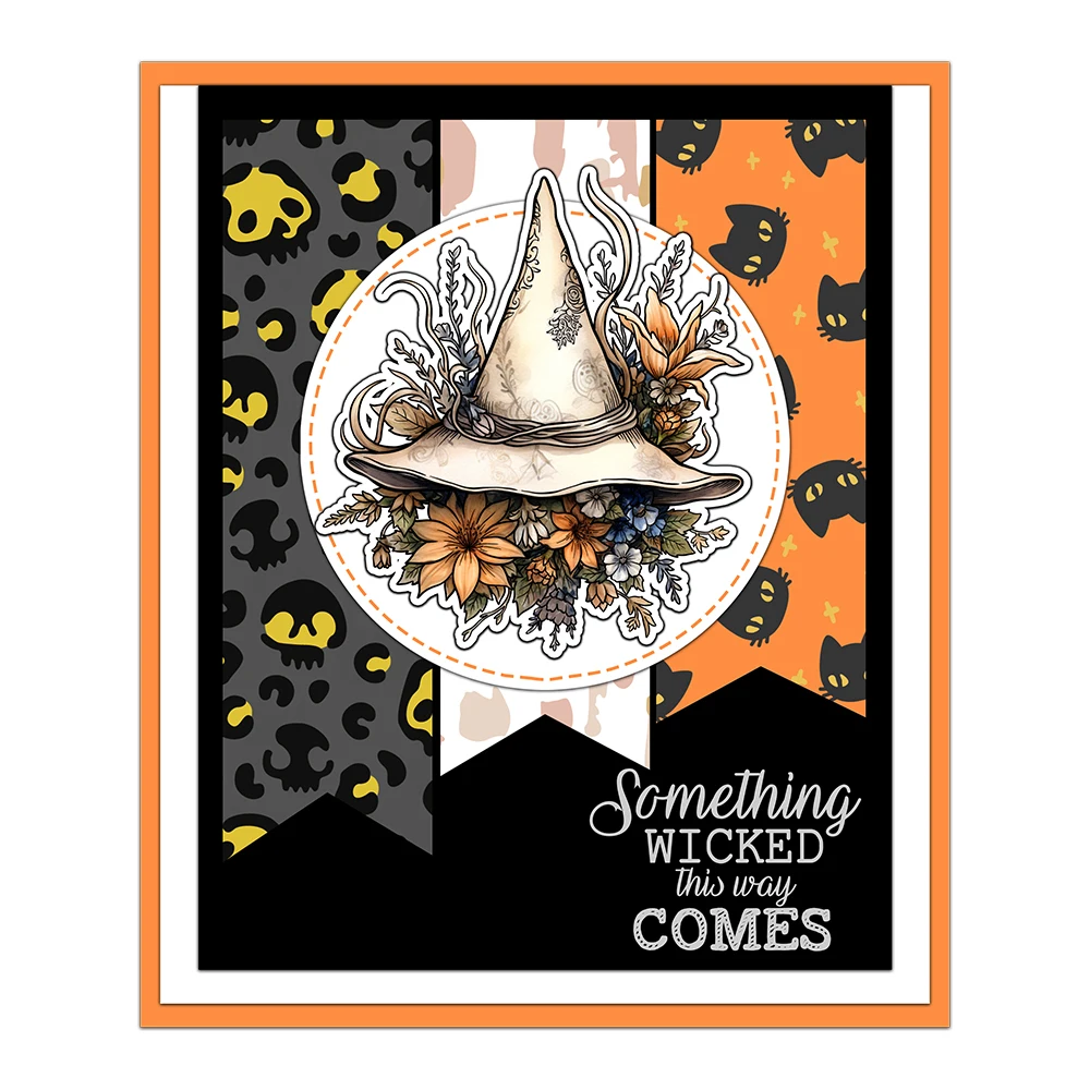 Mangocraft Halloween Pumpkin Witch Crow Metal Cutting Dies Clear Stamp DIY Scrapbooking Dies Silicone Stamps For Cards Albums image 5