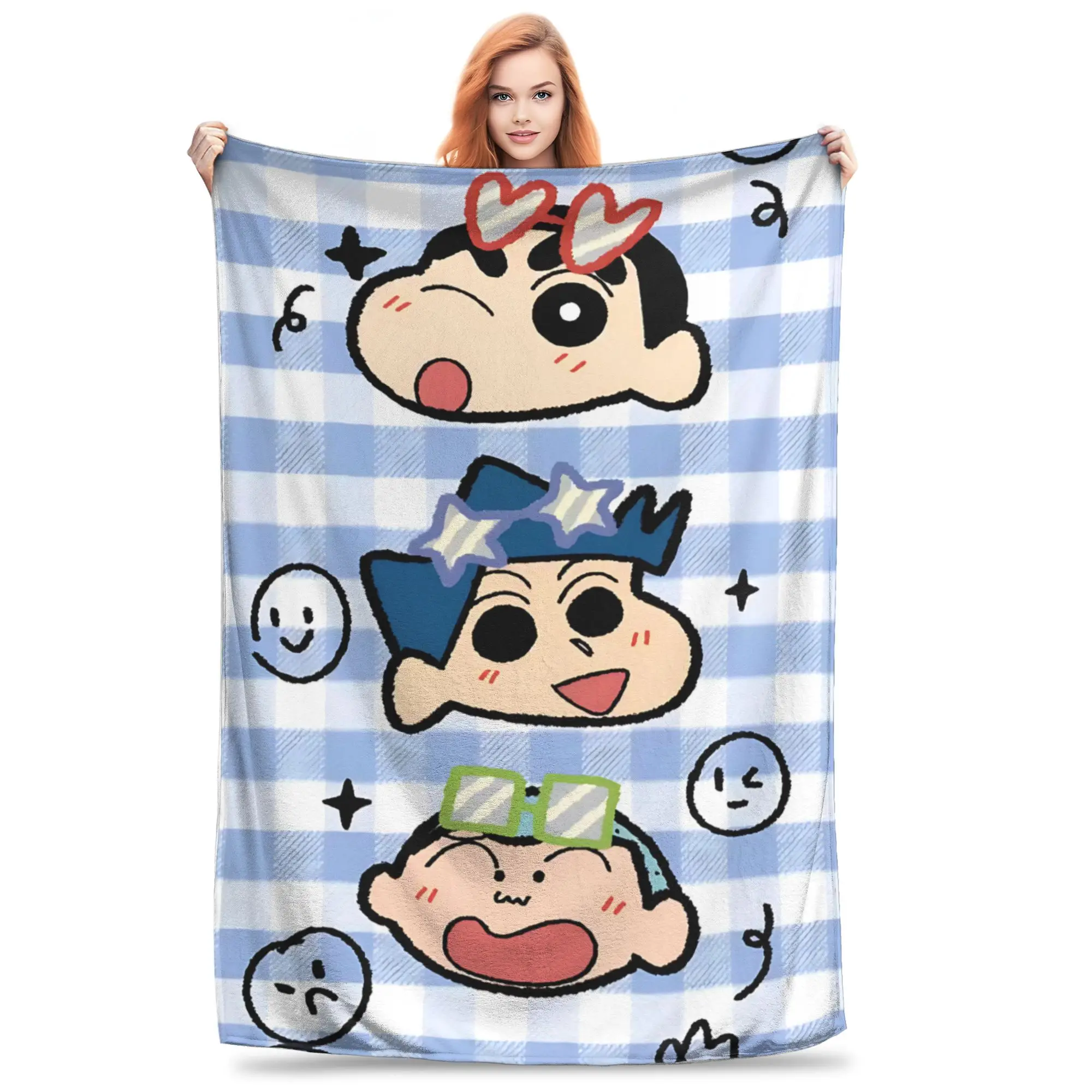 1PC home Cutecore Room Decor Crayon S Shin chan Blanket Throw Blanket  Novelty Warm Blanket All Season