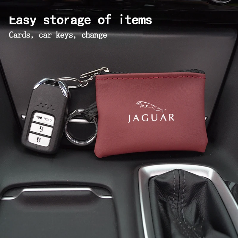 حقيبة مفاتيح السيارة عملات جلدية محفظة بطاقة صغيرة الحقيبة الهدايا الزخرفية لجاكوار F-Type S-Type X-Type XF F-Pace XE I-Pace F E-Pace X