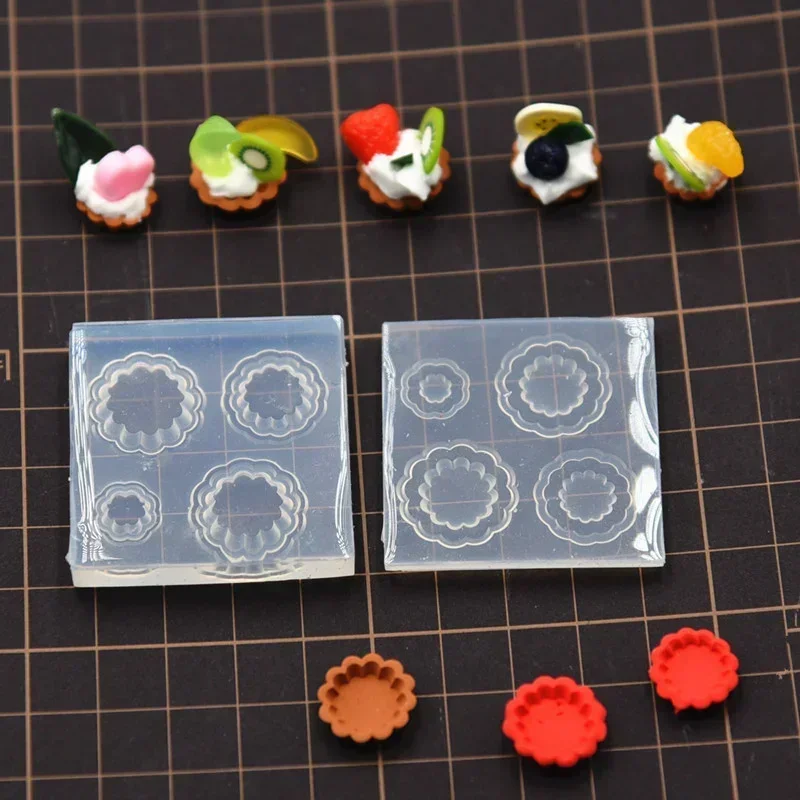 Miniature Fruit Tart Bottom Support Silicone Mold Simulated Cake Dessert Bottom Tray DIY Doll House Mini Food Toy Clay Tool view 5