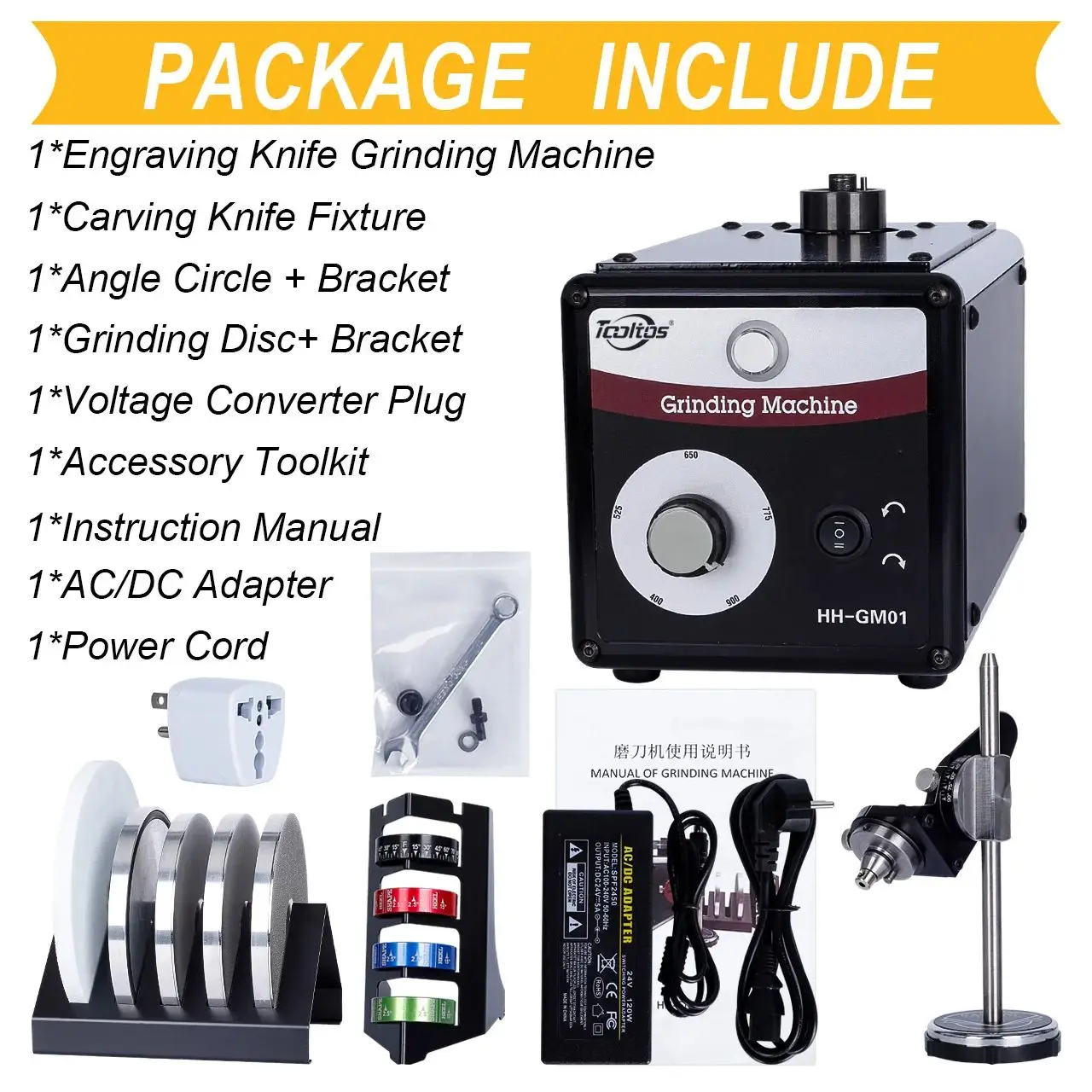 

Jewelry Graver Grinding Machine HH-GM01 Dual Angle Engraving Knife Sharpener Graver Sharpener Knife Sharpening