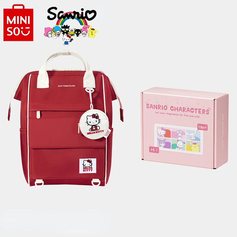 Miniso-Mochila Feminina de Grande Capacidade, Mochila de Estudante Versátil, Alta Qualidade, Nova Moda, Sanrio, 2024