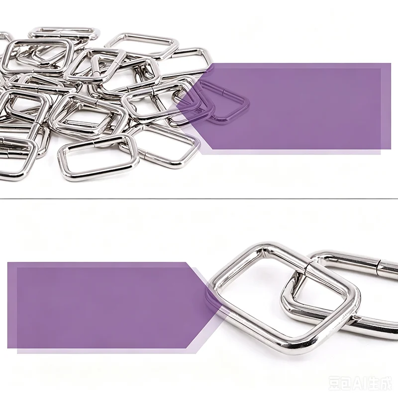 5Pcs Metal Heavy Duty Thickened Leather Bag Backpack Strap Belt Web Rectangle Ring Buckle Clasp Repair DIY